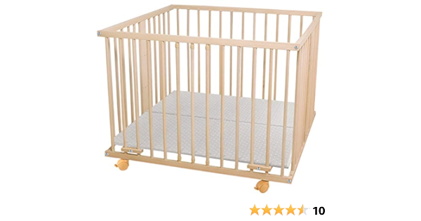 Waldin Parc Pour Bebe Hetre Massif 2 Variantes Naturel Non Traite Et Blanc Env 100 X 100 Cm Amazon Fr Bebe Et Puericulture