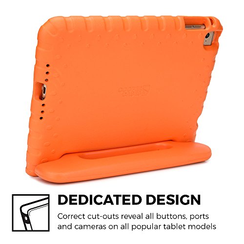 iPad Mini 4 hülle fur kinder, COOPER DYNAMO Beanspruchbare, strapazeirfähige, robuste, gepolsterte Hartschalenhülle mit integriertem Griff, Standfunktion & durchsichtigem Displaysschutz (Orange) - 4