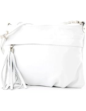 modamoda - ital. Ledertasche Umhängetasche Handtasche Klein Damentasche Nappaleder T32