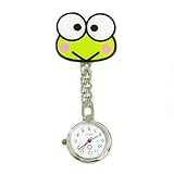 Linda Verde Rana Reloj de Enfermera Reloj de Cuarzo los Niños Miran Reloj de Bolsillo con Clip