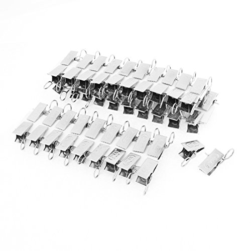 sourcingmap® 60stk Fenster Metall-Clip Vorhang Klammer Gardinen Stab Haken Clips Klemmen