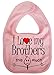 IiE, I love my Brothers this much, Boy Girl Unisex Feeding Bib, Pink