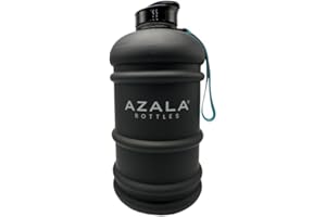 Azala®️BOTTLES - Botella de Agua Deportiva 2.2L sin BPA - Bidón de agua para gimnasio y deportes al aire libre - Con correa y textura SoftTouch para mejora de agarre y transporte - Capacidad: 2,2L.