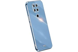 RankOne Funda para Teléfono es Adecuada para Redmi Note 9 (4G) (6.53" Inches), Carcasa para Teléfono Móvil de Silicona con Marco de Galvanoplastia - Azul Marino
