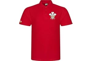SUPER LEMON Gales Welsh Cymru - Polo de rugby para adultos, exclusivo, retro, vintage, unisex, rojo, para hombres y mujeres, gran regalo para cualquier fan del rugby galés para 6 naciones y Copa del Mundo de