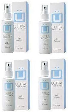Ultra Hair Away (4 ~ 4 fl.oz. Bottles) Hair Inhibitor - Permanent Hair Remover - by Ultra Hair Away