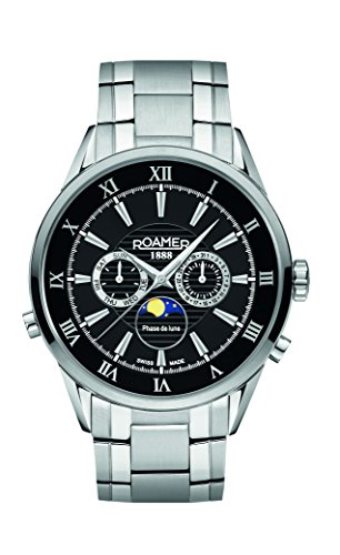 Roamer Men's Quartz Watch with Black Dial Chronograph Display and Silver Stainless Steel Bracelet 508821 41 53 50