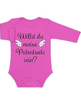 Geschenkidee - Willst du meine Patentante sein? Baby Langarm Body