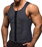 FUERTE: el chaleco de sauna con cremallera intensifica la transpiración en su centro hasta 3 veces más que la ropa de gimnasia normal, el traje de sauna se ajusta cómodamente alrededor de su abdomen, trabajando su magia desde los hombros hasta la cintura, el recortador de cintura ayuda a la postura para espalda y abdominales mientras entrenas
