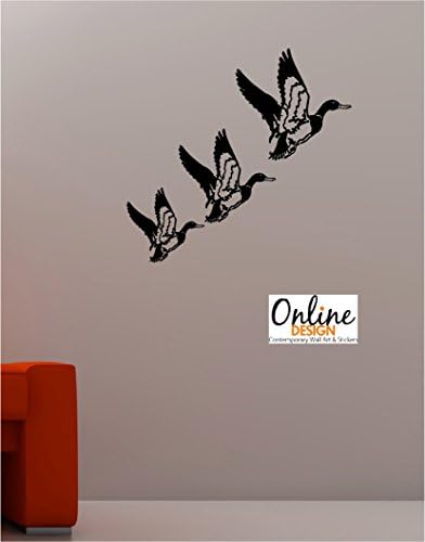 Online Design 3 X Retro Flying Ducks Wall Art Sticker Vinyl Lounge Kitchen - Violet