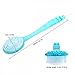 LAGUTE Long Handle Body Bath Shower Back Brush Scrubber Massager Skin Cleaning Brush mobility disability Help Bathing Aid (Blue)