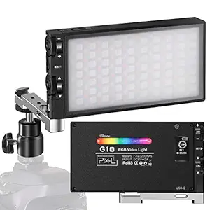 Pixel G1s RGB Video Light, Built-in 12W Rechargeable Battery LED Camera Light 360 Full Color 12 Common Light Effects, CRI?97 2500-8500K LED Video Light Panel with Aluminum Alloy Body