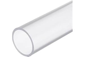 QUARKZMAN Tube Rigide en PVC Rond 43mm ID 50mm OD 0.35M Tuyau PVC Résistant aux Chocs pour Conduite d'Eau, Aquarium, Serre de Jardin, Transparent