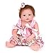 Produktbild NPKdoll Reborn Baby Puppe Lebensecht Simulation Mädchen 55cm, Ganzkörper Silikon Material,Implantiertes Mohair/Kann Duschen,Spielzeug Geschenk Puppe Sammeln G48