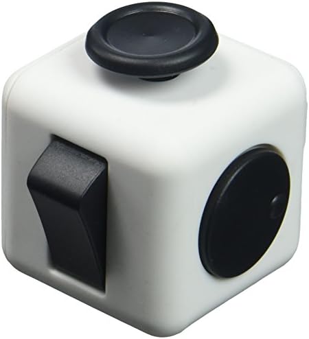 Official Focus Cube - (6 Colors) Fidget Cube Toy For Anxiety Stress Relief Attention Focus For Children / Adult Gift ADHD (White / Black)