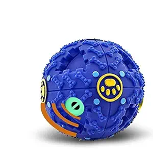 PSK PET MART Dogs Interactive Squeaky Giggle Quack Dog Toy Ball Pet Food Dispenser Dog Pet Products-Medium (Blue)