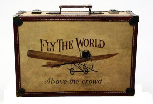 Einzigartige Shabby Chic Vintage Fly der Welt Truhe / Holztruhe / Sitztruhe, Koffer, L