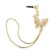 Produktbild YOKIRIN Bling Strass Staubschutz Dust Plug Stöpsel Kappe Bling Diamant Niedlich Schmetterling Anhänger Hängende Kette Design Anti Dust Plug 3.5mm Headset Earphone für Smartphone Cellphone Tablet iPhone 4 4G 4S 5S 5G 5C, iPad 2 3 4 ipad mini ipad air ipad 5, Samsung Note 2 N7100, i9220 ,Note3 N9000 N9005 , Galaxy i9100, S3 i9300 , S3 Mini i8190,Samsung Galaxy S4 i9500HTC one M7 X, TC X920e, Nokia Lumia 920 925 928 n920 520, Sony L39H L36h Xperia, LG Nexus 4