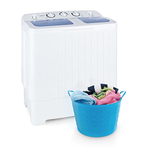 oneConcept Ecowash XL mini machine à laver (puissance de 300W au lavage et 110W a l'essorage, capacité 4,2kg, programme delicat, ideal studio et camping)