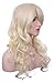 Womens Light Blonde Fashion Natural Full Curly Cosplay Party Wig