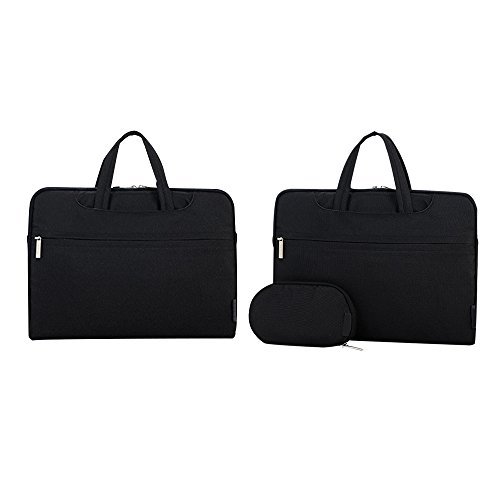 Cuitan 13 13.3 Zoll Wasserdicht Nylon Notebooktasche für Apple MacBook Pro / Apple MacBook Air / Acer Aspire ES1-311 / Asus Zenbook UX305FA, Modisch Laptoptasche Laptophülle Tragetasche Aktentasche Schultertasche Umhängetasche Handtasche mit Power Tasche und Schulter Strap für 13 13.3 Zoll Notebook Ultrabook – Schwarz - 2