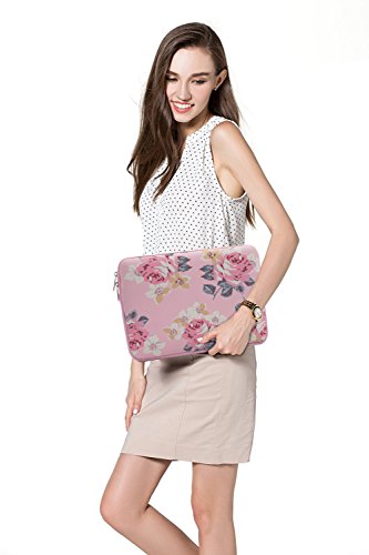 MOSISO Wasserresistente Lycra Laptop Hülsen Beutel Abdeckung für 13-13.3 Zoll MacBook Pro, MacBook Air, Notebook mit kleinem Kasten Fall, Rose Rosa - 6