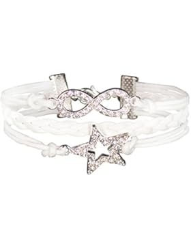 Infinity Armband Strass Sterne Karma unendliche weiß brilliant