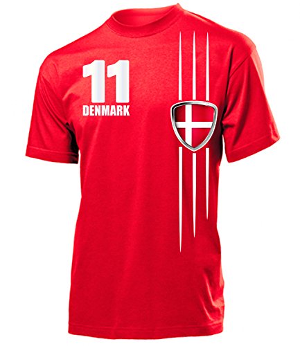 Golebros Denmark Fanshirt Streifen 3219 Herren T-Shirt (H-R) Gr. XL