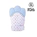 Produktbild Baby Zahnen Handschuh, 2 Set Silikon fäustlinge Reduzieren Sie Bakterien und Zahnfleisch schmerzen Erleichterung Warme teething mitten (3-18 Monate) (Blue)