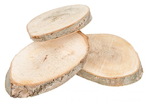 NaDeco® Holzscheiben oval 15-20cm 3 Stück | Baumscheiben | Holz Scheiben | Holztstamm Scheiben | Baumstamm Scheiben