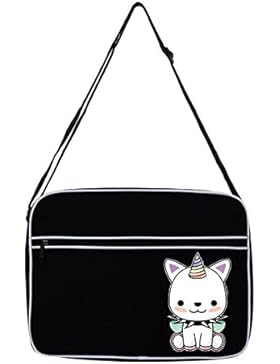 Messenger Bag Rock Einhorn schwarz 38x33x11cm