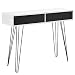 Produktbild [en.casa] Design Schreibtisch Monaco/Konsolentisch / Sideboard - mit Schubladen (weiß/Grau) - 100x33x76cm