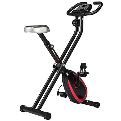 Ultrasport F-Bike 250 Vélo avec Ordinateur d'Entraînement et Appli, Capteur de Pouls à la Main, Pliant d'Appartement Mixte Adulte, Noir Mat