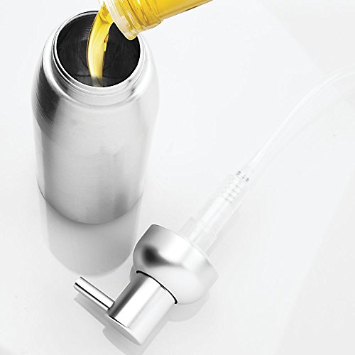 mDesign Schaumseifenspender wiederbefüllbar – Aluminium Seifenspender bzw. Seifenschaumspender mit 414 ml Fassungsvermögen – gebürstet/mattsilber - 7