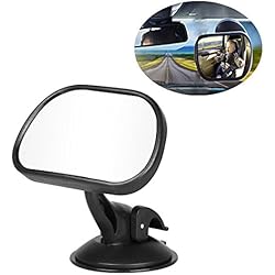 Yakamoz Miroir Auto Bébé Arrière Miroir de Voiture pour Bébé pour Surveiller Votre Bébé Rétroviseur Sécurité Sur le Siège Arrière Rotation 360°Noir