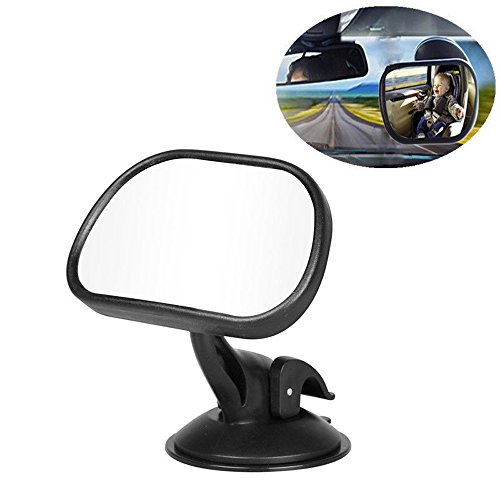Yakamoz Miroir Auto Bébé Arrière Miroir de Voiture pour Bébé pour Surveiller Votre Bébé Rétroviseur Sécurité Sur le Siège Arrière Rotation 360°Noir