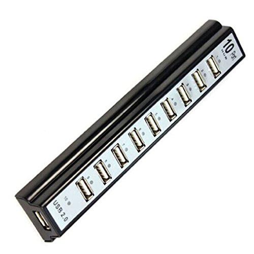 10-port-High-Speed USB 2.0 Hub + Netzteil für PC Laptop - Ularma