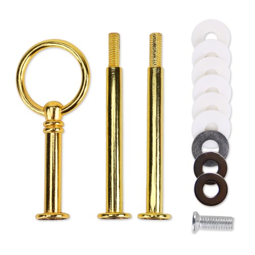 5 Set golden Farbe rund Motive mini Metallstange Mittellochausstech 2 bis 3 Etage Etagere für Hochzeitstorte Tortenständer Tortenhalter Torten - 4