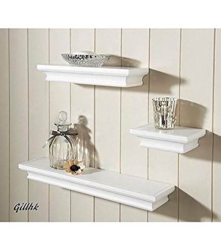Set Of 2 Reversed Criss Cross Wall Shelf Mounted Floating Display Solid Shelf Bo