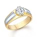 VK Jewels Eye Catchy Gold and Rhodium Plated (CZ) Solitaire Ring - FR1094G [VKFR1094G] RS.161.00