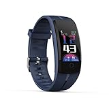 EARS Kalorien Blutdruck Übung Herzfrequenz Schrittzähler Smart Watch Smart Sport Armband Herzfrequenz Blutdruckmesser Wasserdichte Multifunktions Schrittzähler Farbe Männer Gesundheit Uhr (blau)