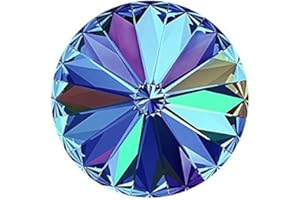 ‎BOHEMIA CRYSTAL VALLEY 2 stk SWAROVSKI CRYSTALS Stones Rivoli 1122 Chaton, 12 mm Crystal Bermuda Blue (Swarovski-Kristalle Steine ​​Rivoli 1122 Chaton Blau)