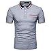 Produktbild Luckycat Herren Poloshirt Herren Regular-fit Quick-Dry Stripe Golf Polo Shirt Herren Tshirt Poloshirt Kurzarm Polohemd Regular Fit Männer Shirt Sommer