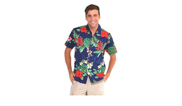 Buy Men S Hawaiian Shirt Summer Beach Luau Costume Dress Up Party Apparel Blue Large Extra Large Online At Low Prices In India Amazon In