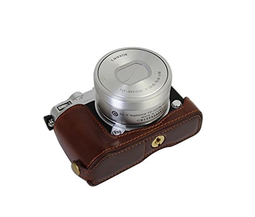 Kinokoo Camera Cuir Demi Coque inf  rieur Coque pour Nikon J5  PU Cuir inf  rieur Open-able avec cam  ra Chiffon de nettoyage