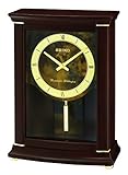 Seiko QXQ033B Westminster/Whittington Kaminuhr mit Pendel, 62,3 x 32,7 x 15 cm, Braun