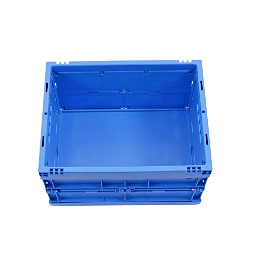 KLAPPBOX 20 LITER, kleine, stabile Faltbox Made in Germany, Kunststoff Transportkiste TÜV-Zert., Plastikbox, Transportbox, 40x30x22 cm, max. 25kg, Blau - 8