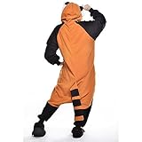 Amurleopard Damen/Herren Jumpsuit Kostüm Schlafanzug Pyjamas Einteiler, Waschbär, M( Körpergröße: 160-169 CM) - 