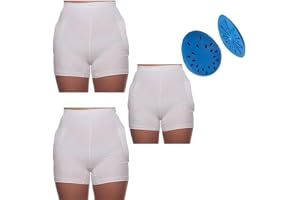 3 Hip Pants with 1 Pair Hip Protector Pad - Comfortable and Durable Set, Easy to Insert Pad with Maximum Impact Absorption for Enhanced Hip Protection, Ideal for Day and Night Use