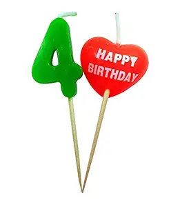 Jindal Party Products Happy Birthday with Heart Shape wax Candle no.4